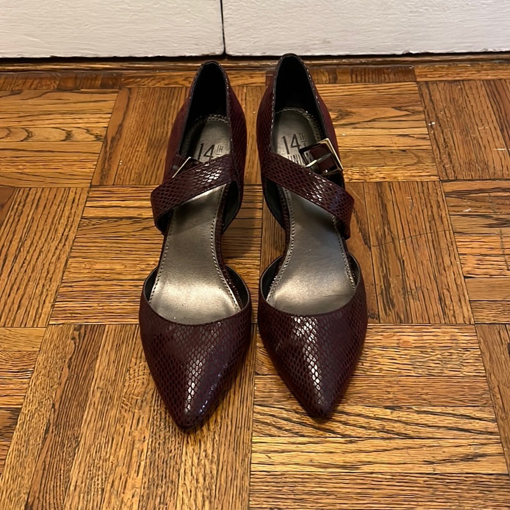 Purple heels with buckle